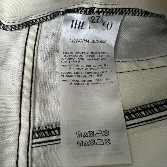 The Attico Fern black cream white abstract camo print wide leg cargo jean pants - Picture 6 of 16